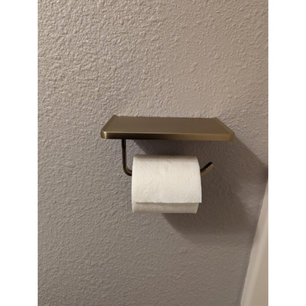 Toilet Paper Holder with Phone Shelf, Bathroom Accessories Tissue Roll